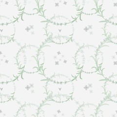 Lavender seamless pattern with an ornament of lavender flowers.