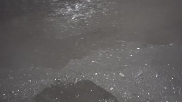 Underground coal mining. The work of the harvester in the longwall.