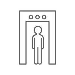 Fototapeta na wymiar Man, metal detector, airport. Icon illustration isolated sign symbol - icon