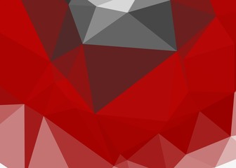 Red Color Abstract trianglify Generative Art background illustration