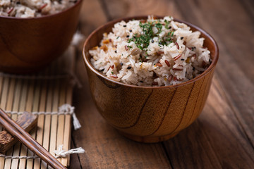 rice fired with vegetable and grains