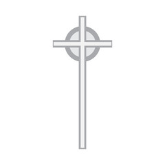 Isolated religion cross monument over a white background - Vector illustration