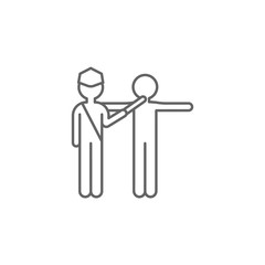 Hand metal detector, control man. Icon illustration isolated sign symbol - icon