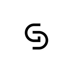 letter G and S monogram square shape logo white background