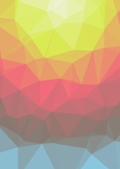 Fototapeta premium Sunset Color Abstract trianglify Generative Art background illustration