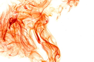 Red smoke on white background
