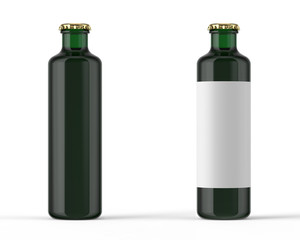 Beer bottle with label isolated