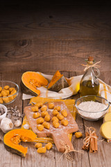 Raw pumpkin gnocchi.