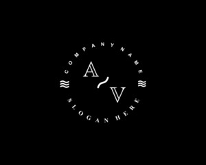 Initial AV vintage logo template