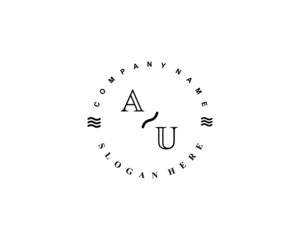 Initial AU vintage logo template