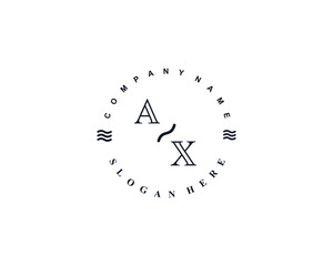 Initial AX vintage logo template