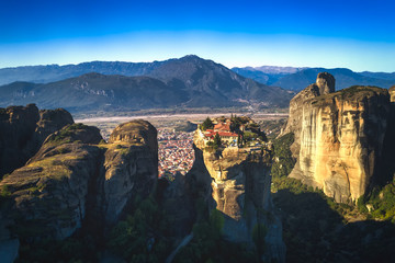 aerial view from the Monastery of the Holy Trinity in Meteora, Greece