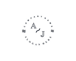 Initial AJ vintage logo template