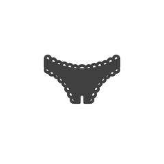 Obraz premium Women underwear vector icon. filled flat sign for mobile concept and web design. Sexy woman panties glyph icon. Symbol, logo illustration. Vector graphics