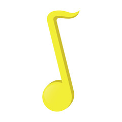 Quarter musical note on a white background - Vector