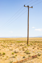 Fototapeta na wymiar Power lines in Rural Grassland Farming Area of the Karoo