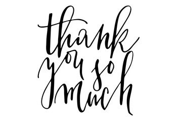 Fototapeta premium Phrase thank you so much handwritten text vector
