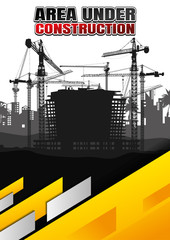 Construction silhouette vector background.