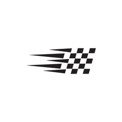 Race flag icon logo design template