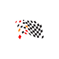 Race flag icon logo design template