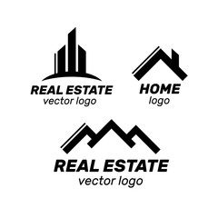 Real Estate, Building and Construction Logo Vector Design. Logo real estate set