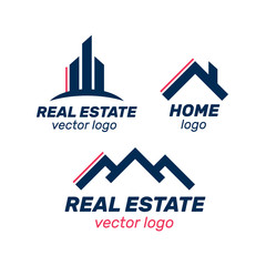 Fototapeta premium Real Estate, Building and Construction Logo Vector Design. Logo real estate set