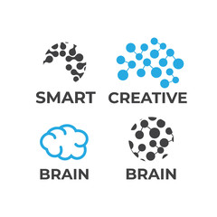 Brain Creative Learning Logo. Abstract human brain logo