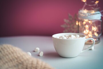 Warm cocoa with marshmellows.