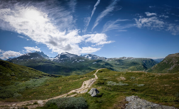 Mountain panorama of touristic destination Sognefjellet Norway