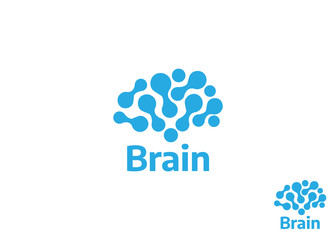 Fototapeta na wymiar Abstract human brain logo. Business vector logo. Brain, Creative and learning icons