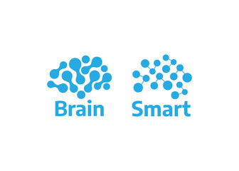 Fototapeta na wymiar Brain logo template. Brain, Creative and learning icons