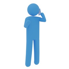 電話をするピクトグラム3DCG