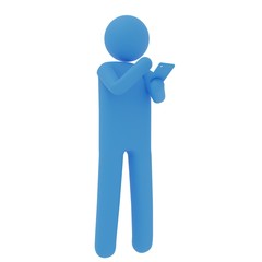 スマホを触るピクトグラム3DCG