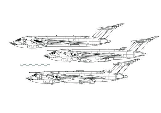 Handley Page Victor. Outline vector drawing