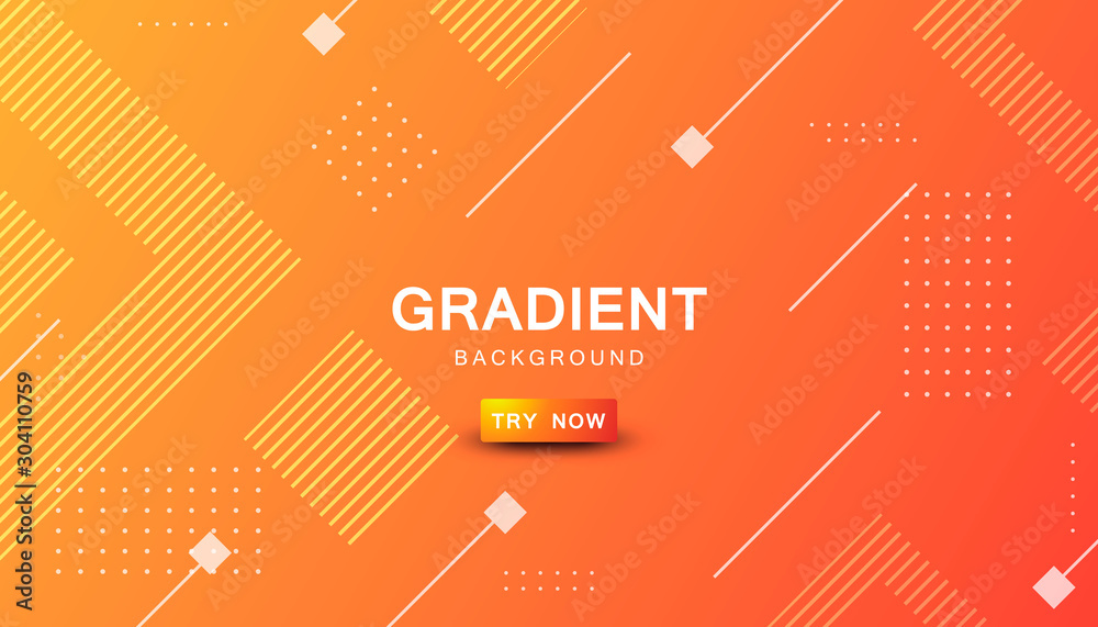 Wall mural orange gradient geometric shape background