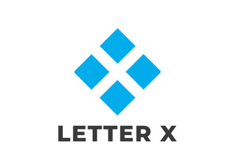 letter X logo vector. Geometric x form logotype.