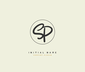 S P SP Beauty vector initial logo, handwriting logo of initial signature, wedding, fashion, jewerly, boutique, floral and botanical with creative template for any company or business.