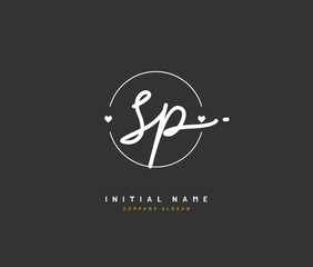 S P SP Beauty vector initial logo, handwriting logo of initial signature, wedding, fashion, jewerly, boutique, floral and botanical with creative template for any company or business.