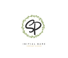 S P SP Beauty vector initial logo, handwriting logo of initial signature, wedding, fashion, jewerly, boutique, floral and botanical with creative template for any company or business.