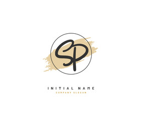 S P SP Beauty vector initial logo, handwriting logo of initial signature, wedding, fashion, jewerly, boutique, floral and botanical with creative template for any company or business.