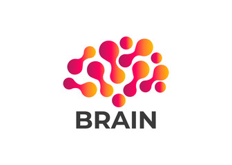 Fototapeta na wymiar Brain logo and Creative logo. Abstract human brain logo