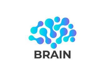 Fototapeta na wymiar Collection of brain, creation and idea logo. Abstract human brain logo