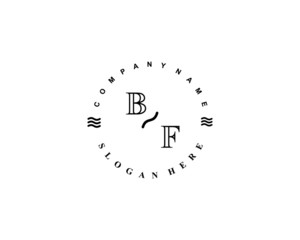  Initial BF vintage logo template