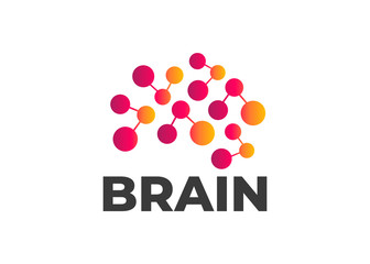Brain Logo silhouette design. Brainstorm idea logotype. Abstract human brain logo