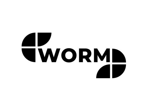 Worm logo design. Worm concept logotype. Abstract animal logo