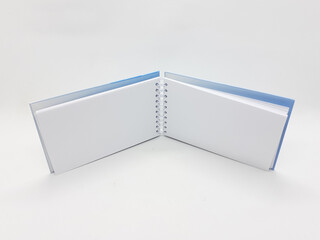 Elegant Beautiful Colorful Blue Design Empty Writing Notebook for Office Business Supplies Tools in White Isolated Background