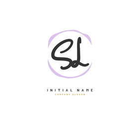 S L SL Beauty vector initial logo, handwriting logo of initial signature, wedding, fashion, jewerly, boutique, floral and botanical with creative template for any company or business.