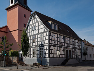 Das alte Rathaus in Wöllstadt in der Wetterau in Hessen