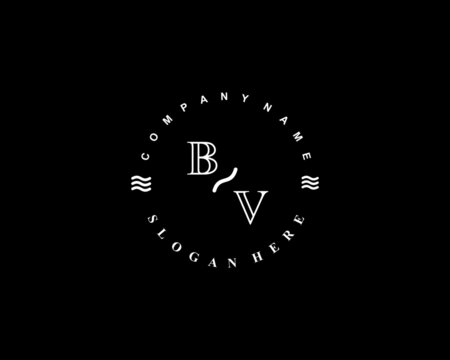  Initial BV vintage logo template