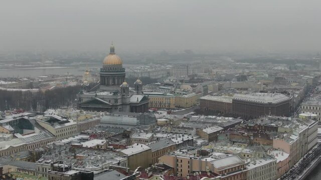 St. Petersburg from above. Shot on a drone